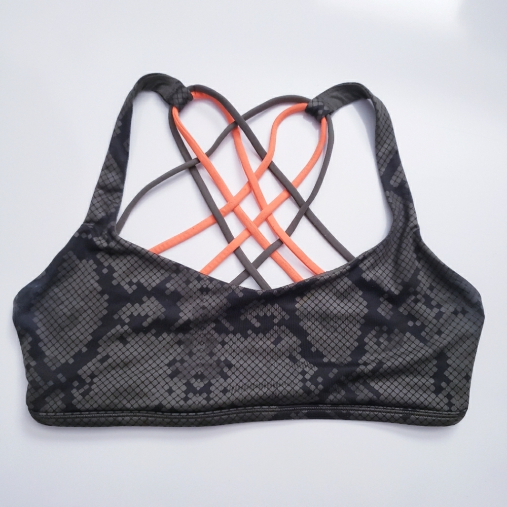 Lululemon Free To Be Strappy Sports Bra In Green Snake